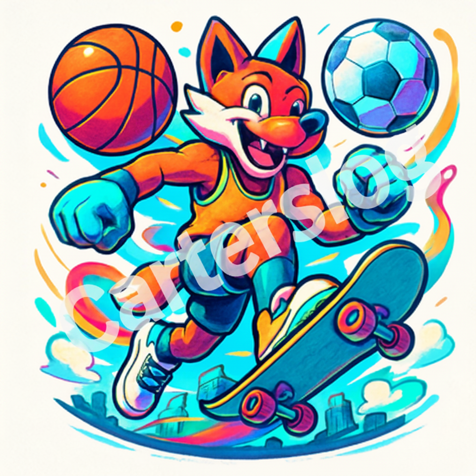 sports fox digital art Print