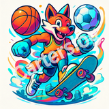 sports fox digital art Print